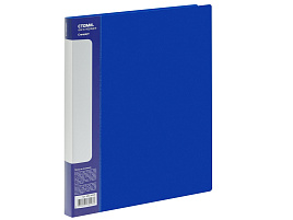 Папка 2 кольца СТАММ ММ-30598 "Стандарт" А4, 40мм, 700мкм, пластик, синяя