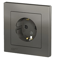 Розетка 1м  AtlasDesign 16А  с зазем.сталь  ATN000944