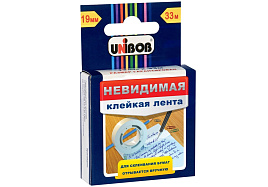 Скотч 19*33 Unibob невидимая, матовая, картонная упаковка, европодвес