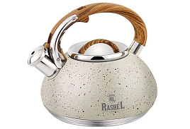 Чайник нержавейка 3л М-7909 Rashel со свистком кремовый