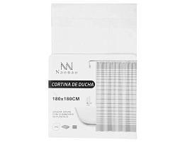 Шторка для ванной 180*180 ПЕВА серые полосы 495734/А310131