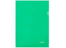 Папка-уголок СТАММ ММ-30945 А4, 180мкм, пластик, прозрачная, зеленая