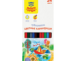 Карандаши цветные 24цв. Мульти-Пульти CP_41055 "Невероятные приключения", трехгран., заточен., картон, европ