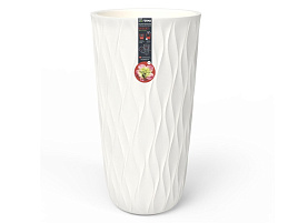 Кашпо цветочное 21л Десерт 86807 молочный с дренажной вставкой