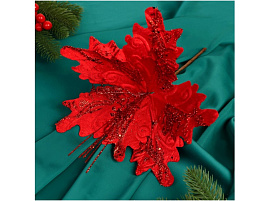 Декор Цветок 9698956 Зимний 24*15см красный