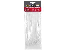 Хомут пластик 2,5*100 нейлон (100шт) Милен CLM2510W/8960 белые