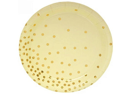 Тарелка бумажная 18см 863-207 Конфетти, желтая (10шт)