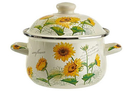 Кастрюля эмаль 2л ЕМ-1509 Подсолнухи