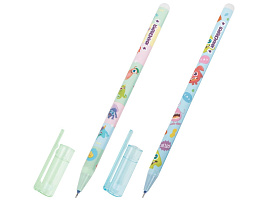 Ручка Пиши-Cтирай ЮНЛАНДИЯ 144411 гелевая "МОНСТРИКИ", СИНЯЯ, корпус ассорти, игольчатый наконечник 0,5 мм, линия 0,35 мм