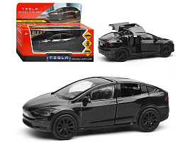 Машина металлическая MODELX-12-BK tesla model x plaid 12 см, двери, черн, кор.
