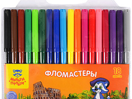 Фломастеры 18цв. Енот в Италии WP_10728 смываемые, блистер