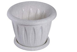 Кашпо цветочное 0,4л Фелиция С101М мрамор с поддоном