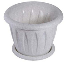 Кашпо цветочное 0,4л Фелиция С101М мрамор с поддоном