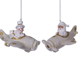 Подвеска полистоун Снеговик/Дед Мороз 7см 825208