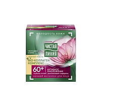 Крем для лица Чистая линия +60 Таволга и калина 45мл ночной