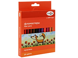 Фломастеры 24цв. Гамма 120822_24 "Мультики", смываемые, карт.упак. европодвес