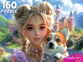 Пазл 160эл. Портрет принцессы с корги УК160-5538