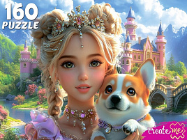 Пазл 160эл. Портрет принцессы с корги УК160-5538