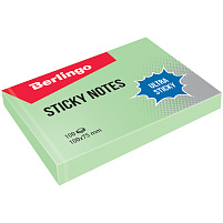 Блок самоклеящийся 75*100 Berlingo LSn_39501 "Ultra Sticky", 100л, пастель, зеленый