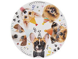 Тарелка бумажная 18см 77294 Собачки 6шт