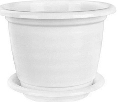 Кашпо цветочное 2л Виола М1335 белое с поддоном