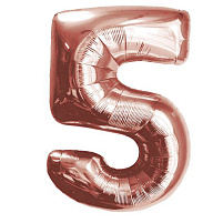 Шар надувной Цифра 5 розовый "40" Ч00685 102см
