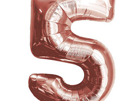 Шар надувной Цифра 5 розовый "40" Ч00685 102см