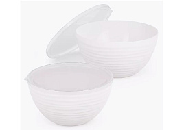 Набор мисок 2пр (2,5+4л) Оазис М8716 белый
