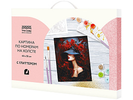 Набор для раскрашивания по номерам ТРИ СОВЫ КХг4050_57063 с глиттером "Загадочность", 40*50, с акриловыми красками и кистями