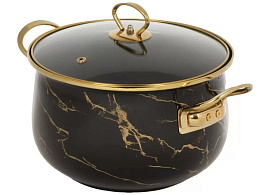 Кастрюля эмаль 5,5л 484350/4230 Daniks черный мрамор, индукция
