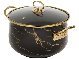 Кастрюля эмаль 5,5л 484350/4230 Daniks черный мрамор, индукция