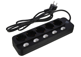 Сетевой фильтр 2м*5р 907-302 черный