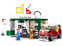 Конструктор Брик M38-B0759B Город. Заправка 322дет