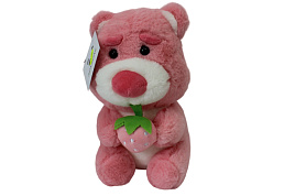 Мягкая игрушка Мишка сидячий с клубникой 22см 209В