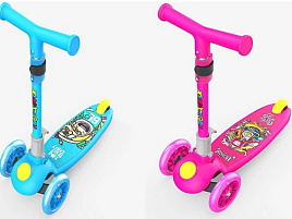 Самокат 3-х колесный XKG-009P складной, колеса световые