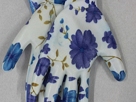 Перчатки садовые для сухих работ цветные в асс.