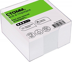 Блок для записей СТАММ Б3-995101 "Стандарт", 9*9*4,5см, пластиковый бокс, белый