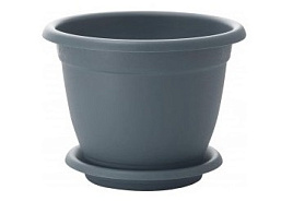 Кашпо цветочное 12,7л Aphrodite 1026/0517 серое с поддоном