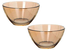 Набор салатников стекло 2пр 1542-2/05/6072 Золотистый мед 130мм
