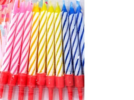 Свечи для торта Ч02507 с держателями 5см (20шт)