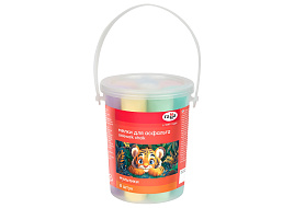 Набор мелков асфальт. 8шт., 8цв., цветные "Мультики" 161225_08, круглые, пластиковое ведро