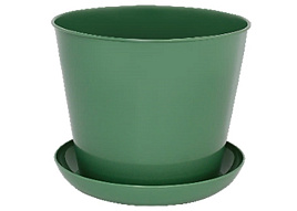Кашпо цветочное 6,5л круглое 383345 темно-зеленый с/п