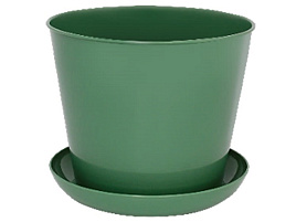 Кашпо цветочное 6,5л круглое 383345 темно-зеленый с/п