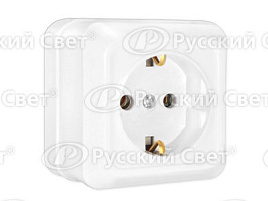 Розетка 1м ОП Олимп 16А бел с.заз.О0028