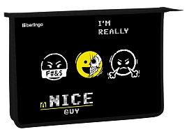Папка для тетрадей А4 Berlingo PP-BP-1202 с ручками 1 отделение, "I'm really a nice guy", 340*245*100мм, пластик, на молнии
