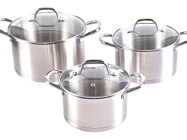 Набор кастрюль нержавейка 3пр (1,9+2,6+4,6) Millet M-702/3387