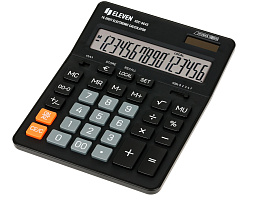 Калькулятор Eleven SDC-664S настольный 16 разрядов, двойное питание, 155*205*36мм, черный