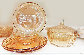 Сервиз столовый 10пр DMTZJ-10 (3 стакана+3салатника+3тарелки+кастрюля)