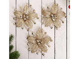 Подвеска пластик Сияющая глазурь-цветок 4325474 3шт