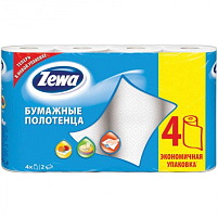 Полотенце бумажное Зева кухон. 2-х сл.белое 4шт.15м 25*23